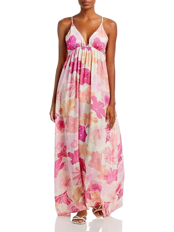 Gracie Womens Crinkled Long Maxi Dress