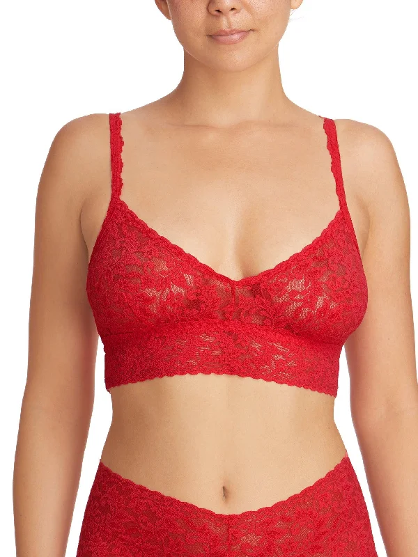 V-Neck Retro Lace Bralette Red